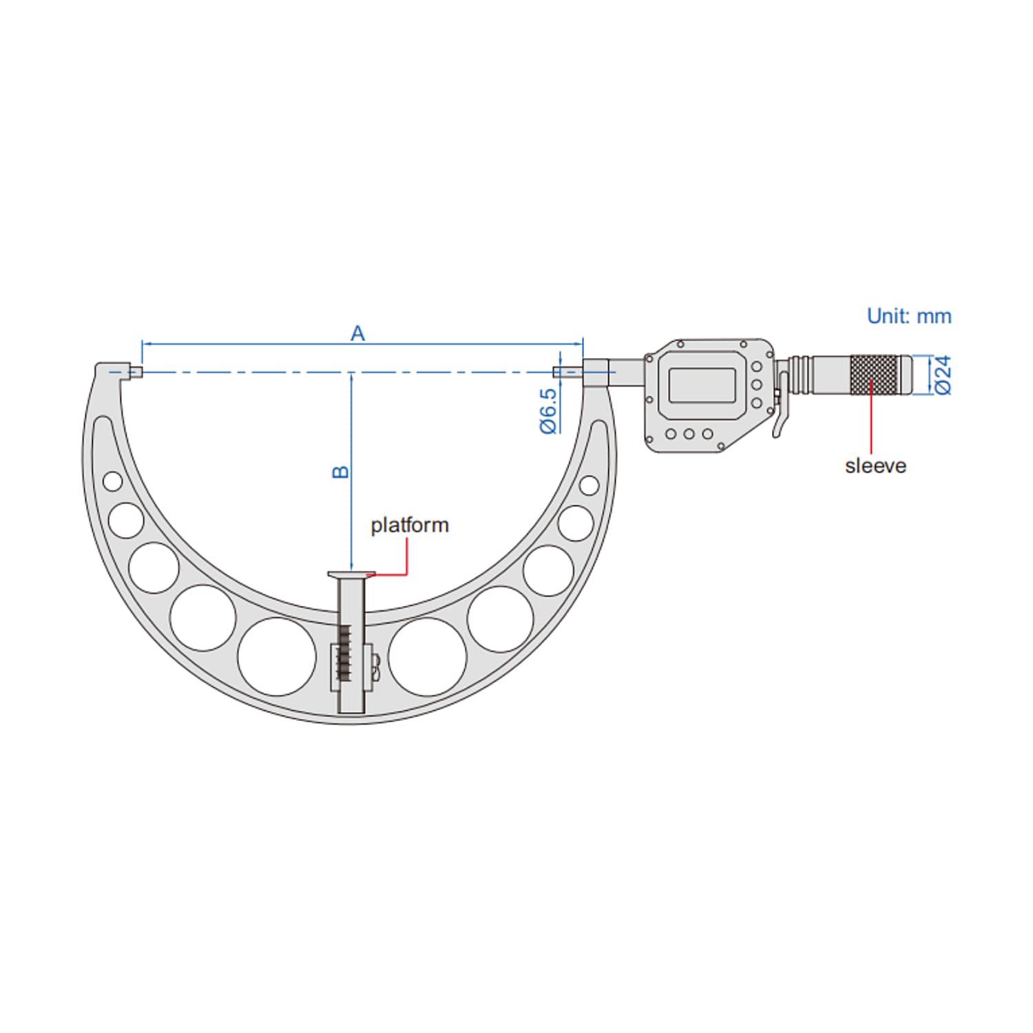 Insize 150 - 175 mm Wireless High Precision Digital Snap Gauge, 3351-175AWL — view 3