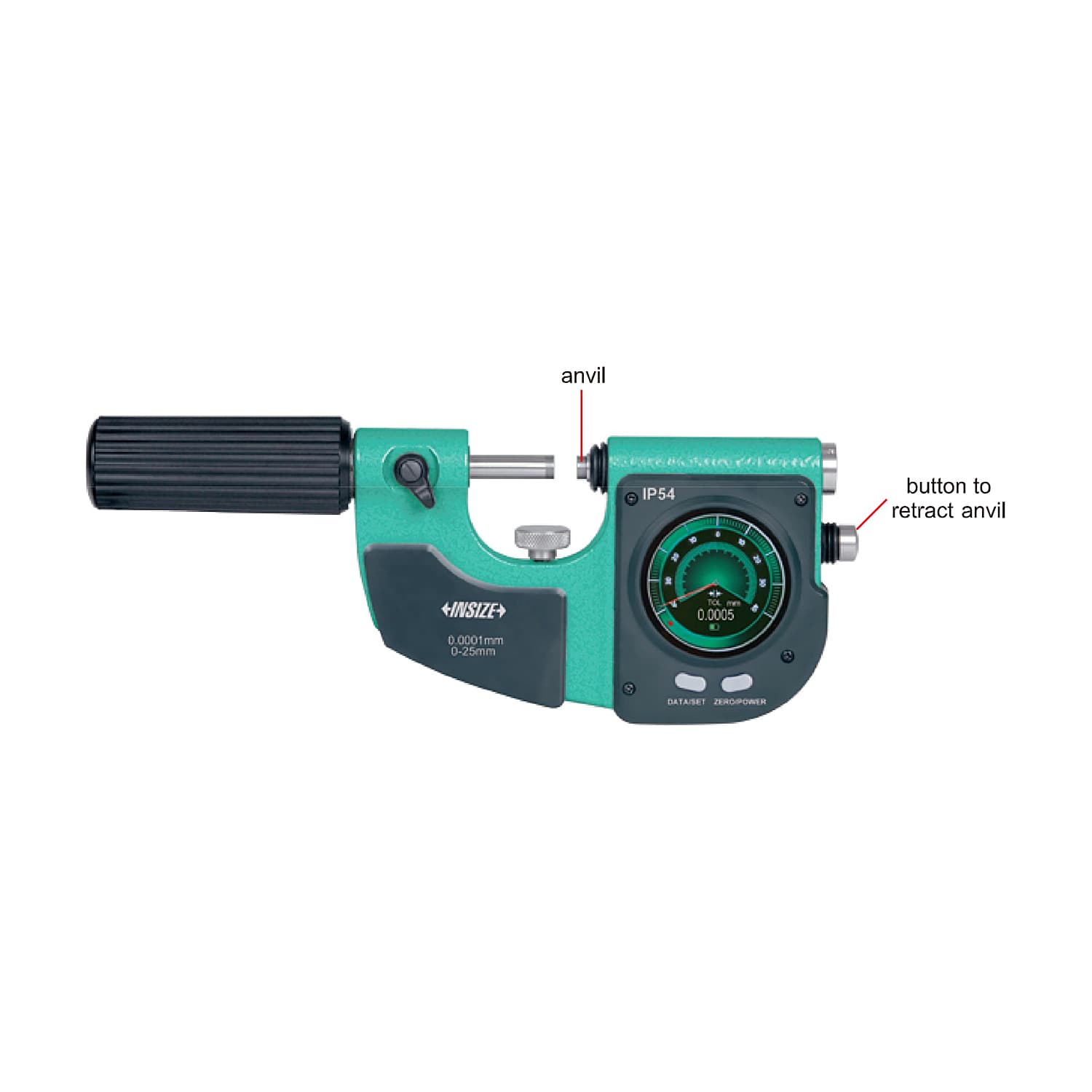 Insize 0 - 25 mm Bluetooth Digital Indicating Snap Gauge, 3509-25 — view 2