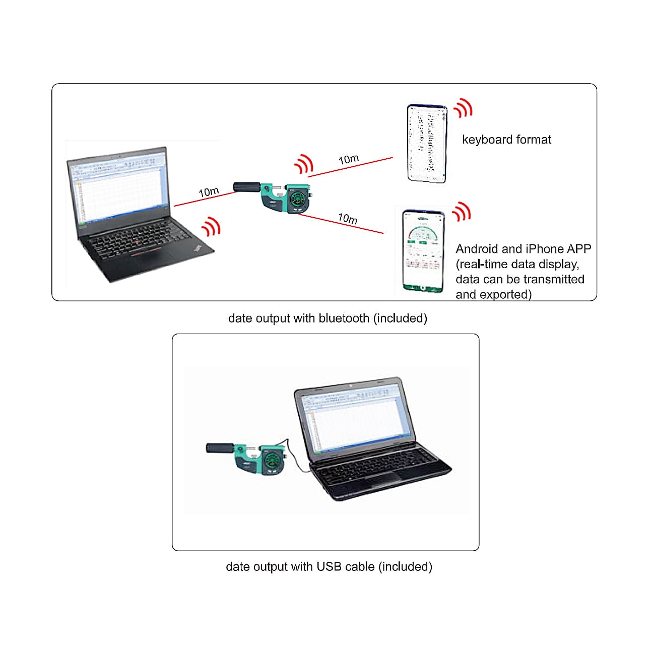 Insize 0 - 25 mm Bluetooth Digital Indicating Snap Gauge, 3509-25 — view 5