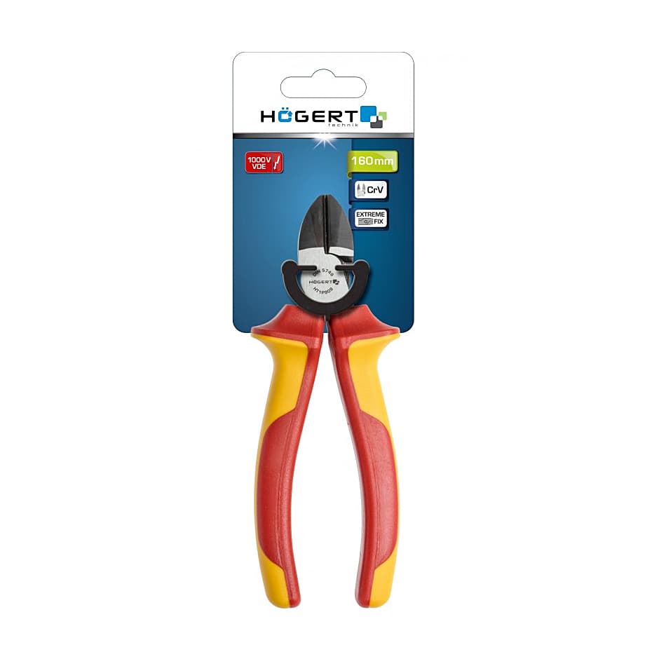Hogert 6 inch / 160 mm Insulated Diagonal Side Cutting Pliers (VDE), HT1P909 — view 2