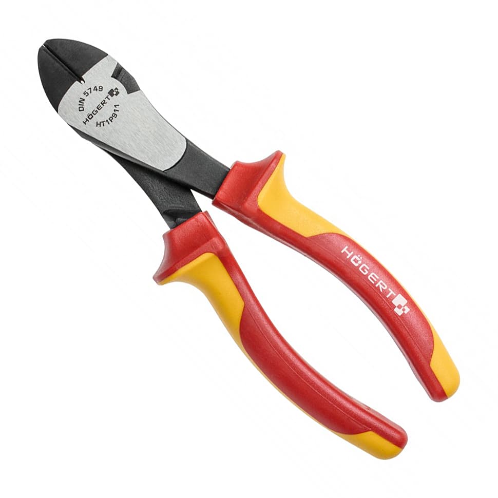 Hogert 7 inch / 180 mm Insulated Diagonal Side Cutting Pliers (VDE), HT1P911 — view 1
