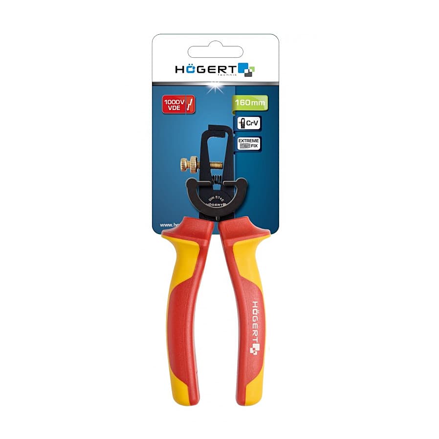 Hogert 6 inch / 160 mm VDE Insulated Wire Stripper Pliers, HT1P931 — view 2