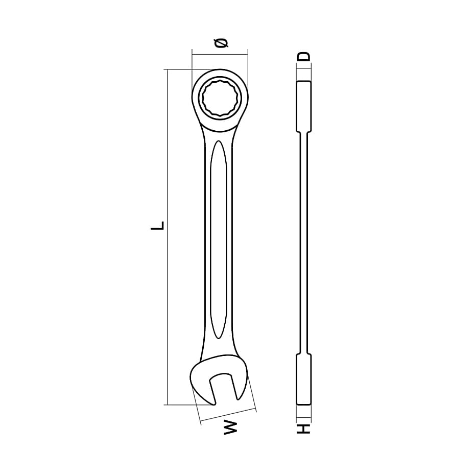 Hogert 11 mm Combination Ratchet Spanner, HT1R011 — view 2