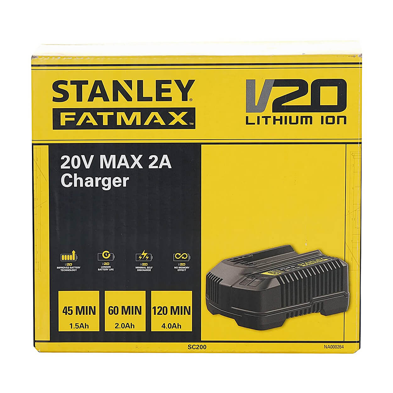 Stanley 20V / 2A Charger, Compatible With All Stanley 20V Fatmax Batteries, SC200 — view 4