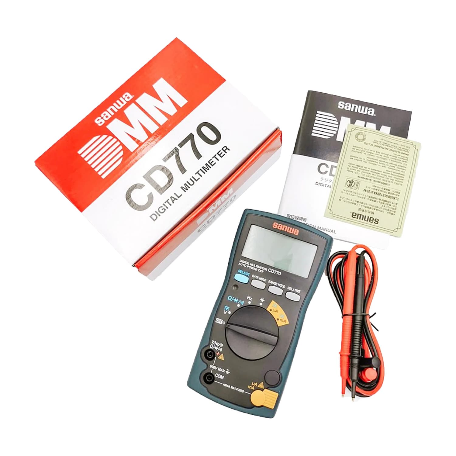 Sanwa 4000 Count Digital Multimeter with Continuity Buzzer, CD770 — view 3