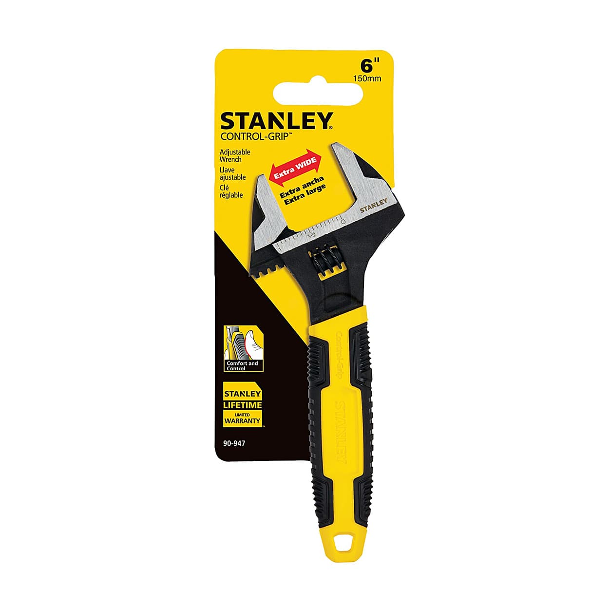 Stanley 150 mm / 6 inch Max Steel Adjustable Wrench (Phosphate Finish), 0-90-947 — view 2