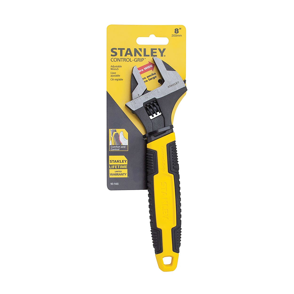 Stanley 200 mm / 8 inch Max Steel Adjustable Wrench (Phosphate Finish), 0-90-948