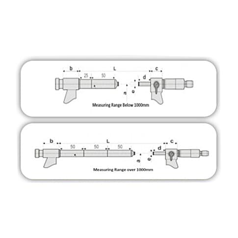 Yuzuki 600 - 700 mm Adjustable Outside Micrometer with Adjustable Anvils, AOM600700E — view 2