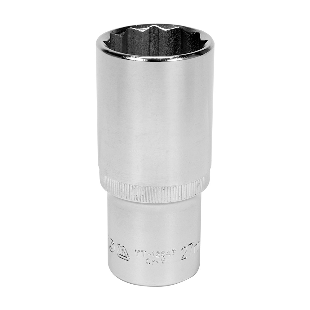 Yato 27 mm, 1/2 Inch Sq. Drive Bi-Hexagonal Deep Socket, YT-12947
