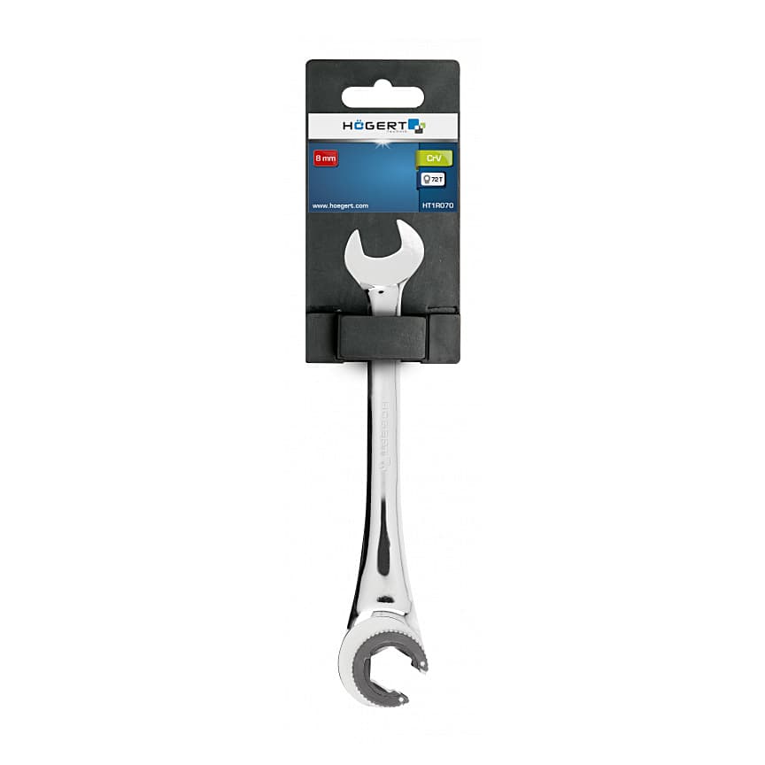 Hogert 13 mm Semi-Open Ratcheting Wrench, HT1R072