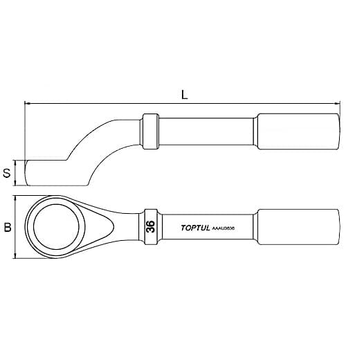 Toptul 65 mm 45° Offset Slogging Ring Wrench, AAAU6565