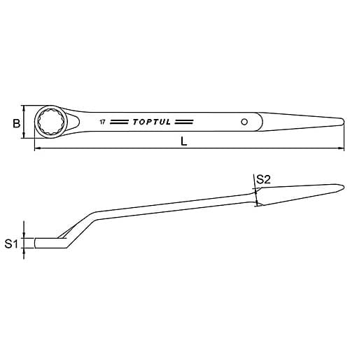 Toptul 34 mm 45° Offset Single Ring Wrench, AAAS3434