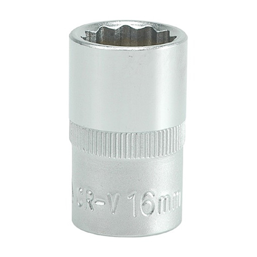 Yato 16 mm, 1/2 Inch Sq. Drive Bi-Hexagonal Socket 12PT, YT- 1278