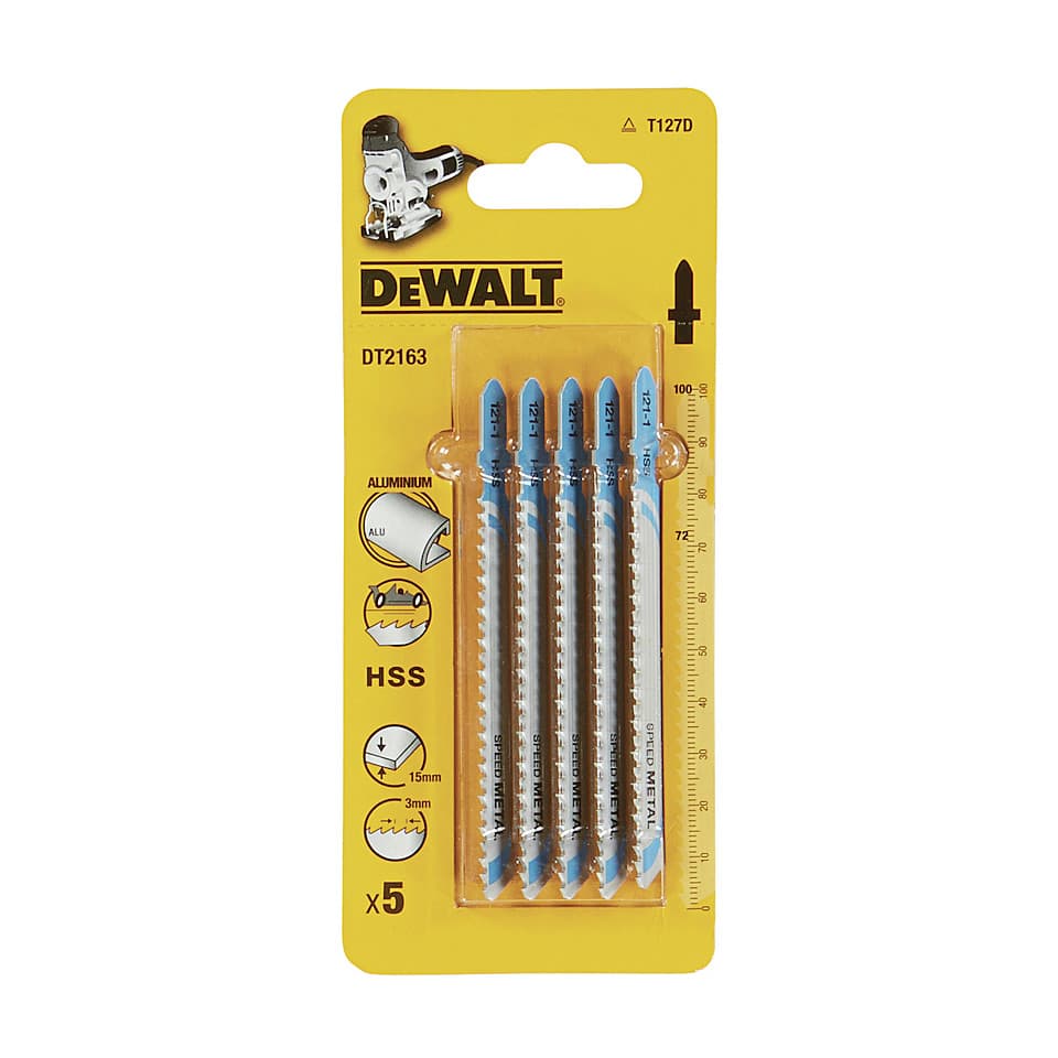 Dewalt 100 x 72 mm High Speed Steel Jigsaw Blades For Metal (T127D) (Pack of 5 Pcs), DT2163-QZ — view 2