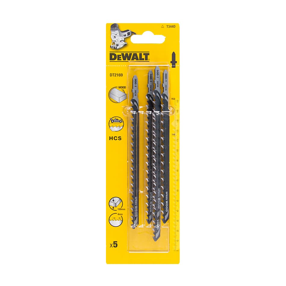 Dewalt 152 x 116 mm High Carbon Steel Jigsaw Blades For Wood (T344D) (Pack of 5 Pcs), DT2169-QZ — view 2