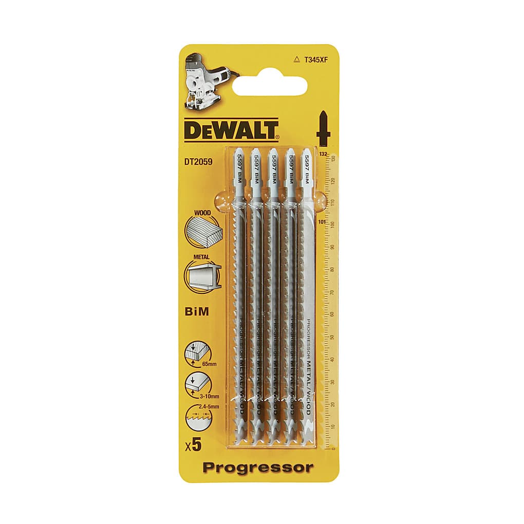 Dewalt 132 x 101 mm Extreme BiMetal Jigsaw Blade For Wood & Metal (T345XF) (Pack of 5 Pcs), DT2059-QZ — view 3