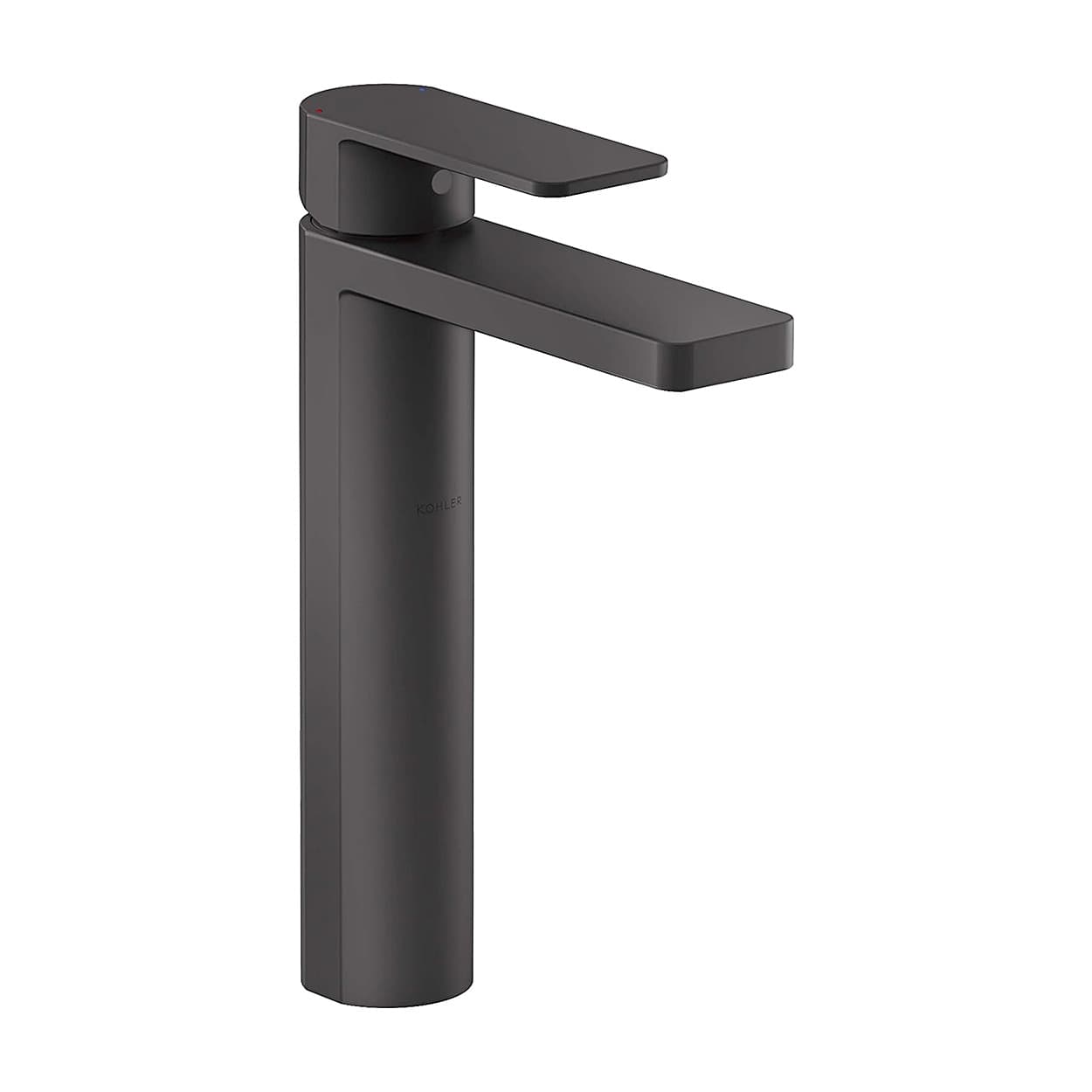 Kohler Parallel Single Control Wall Mount Tall Basin / Lavatory Faucet Without Drain In Matte Black Finish, K-23475T-4-BL — view 1