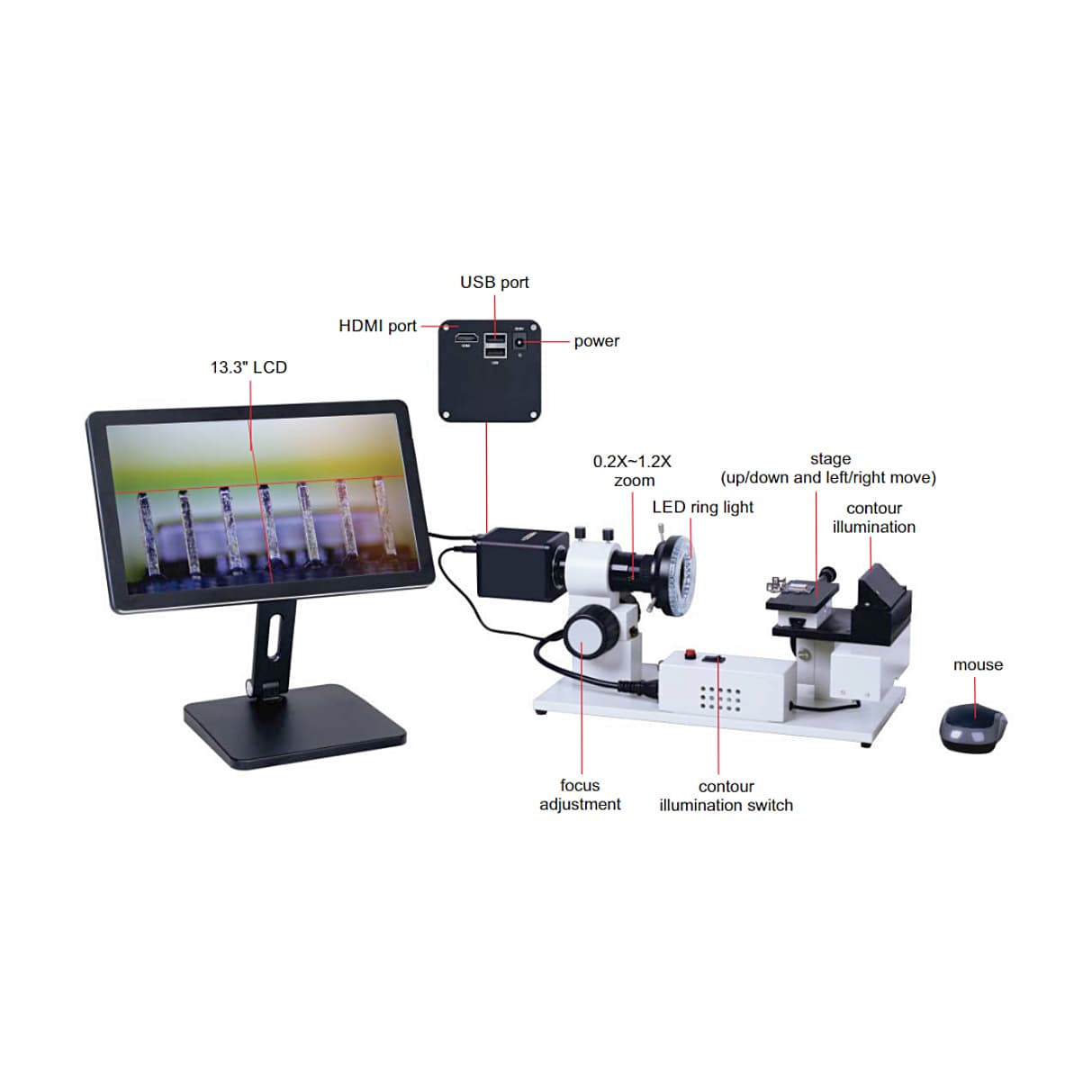 Insize 10.5 - 62.5X Horizontal Microscope with Display, 5316-HM810 — view 2