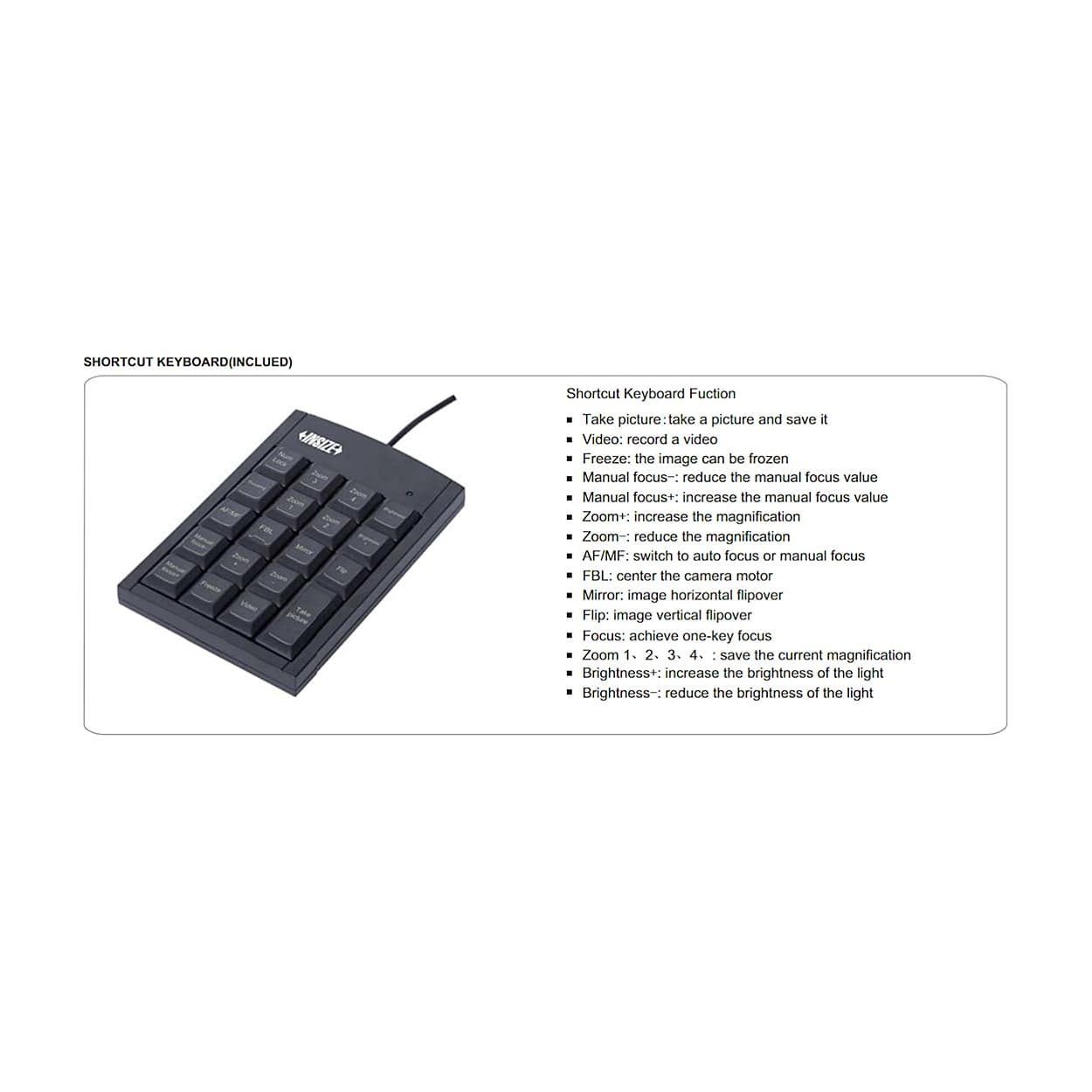 Insize 27.4 - 163X Auto Focus Digital Microscope with Display, 5319-AF290 — view 5