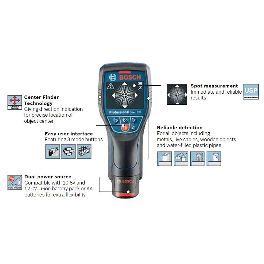 Bosch Professional Wall & Floor Detection Scanner, D-Tect 120 — view 7