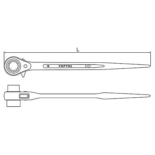 Toptul 11 x 13 mm Double Socket Ratchet Wrench, AEAH1113