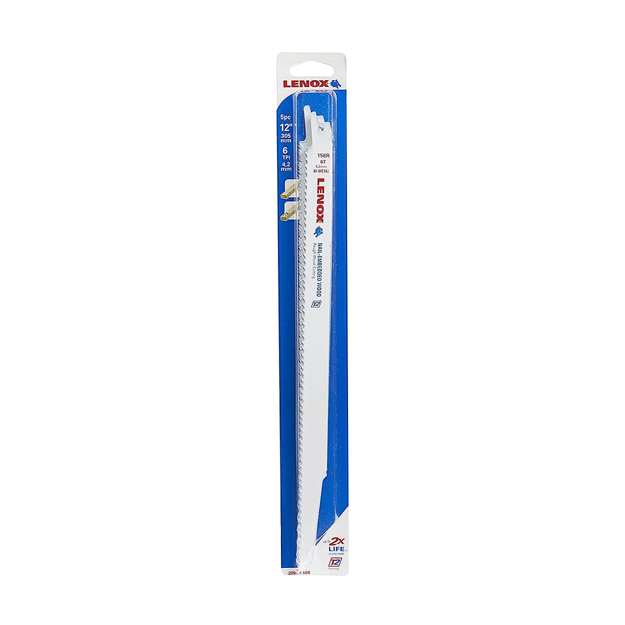 Lenox 305 mm / 12 Inch Wood Cutting Bi-Metal Reciprocating Saw Blades (6 TPI) (Pack of 5 Pcs), 20585156R — view 2