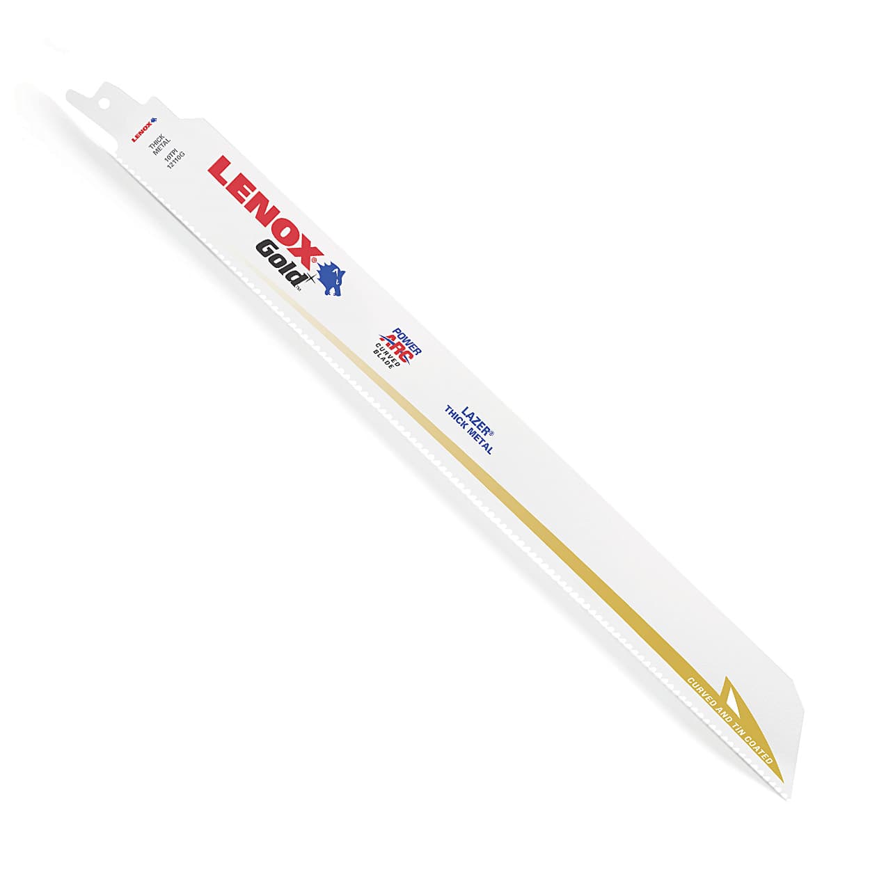 Lenox 305 mm / 12 Inch Gold Power Arc Curved Extreme Metal Cutting Reciprocating Saw Blades (10 TPI) (Pack of 5 Pcs), 2110012110GR — view 1