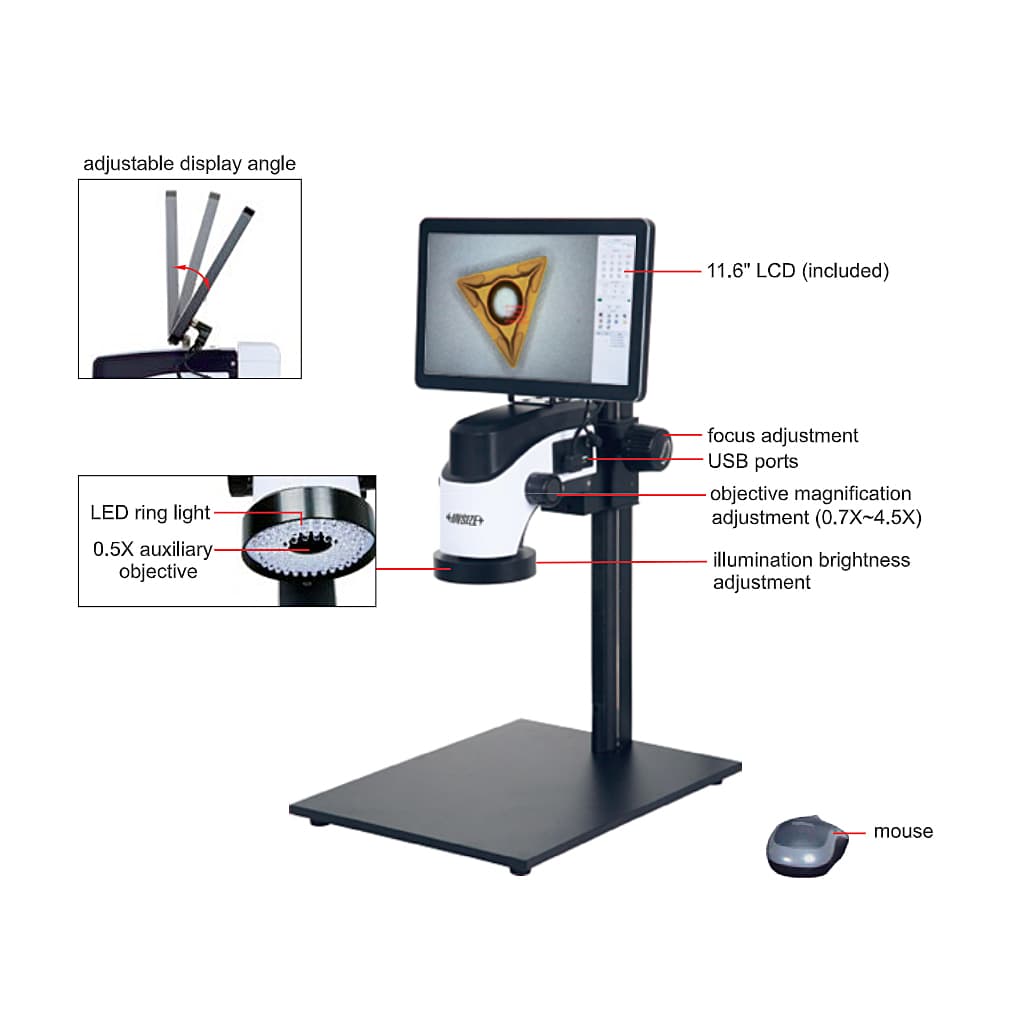 Insize 6X - 38X Large View Field Digital Measuring Microscope (Standard Type), 5307-ID200A — view 1