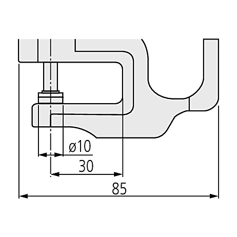Mitutoyo 0 - 10 mm Standard Dial Indicator Thickness Gauge (Ceramic Contact Elements), 7301A — view 3