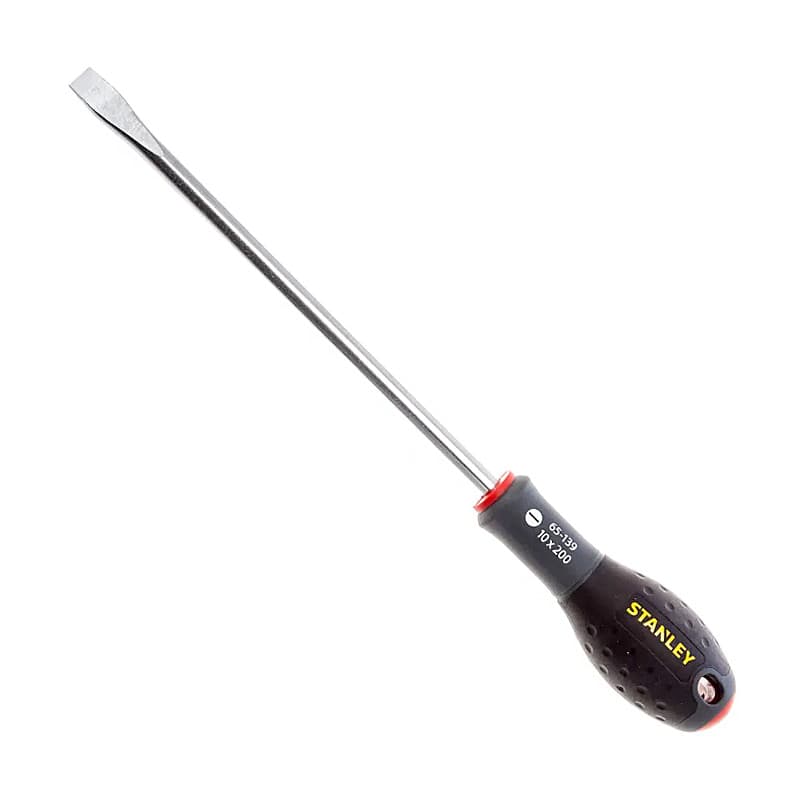 Stanley 200 mm (Blade Length) x 10 mm (Blade Dia) FatMax Flared Tip Screwdrivers, 0-65-139