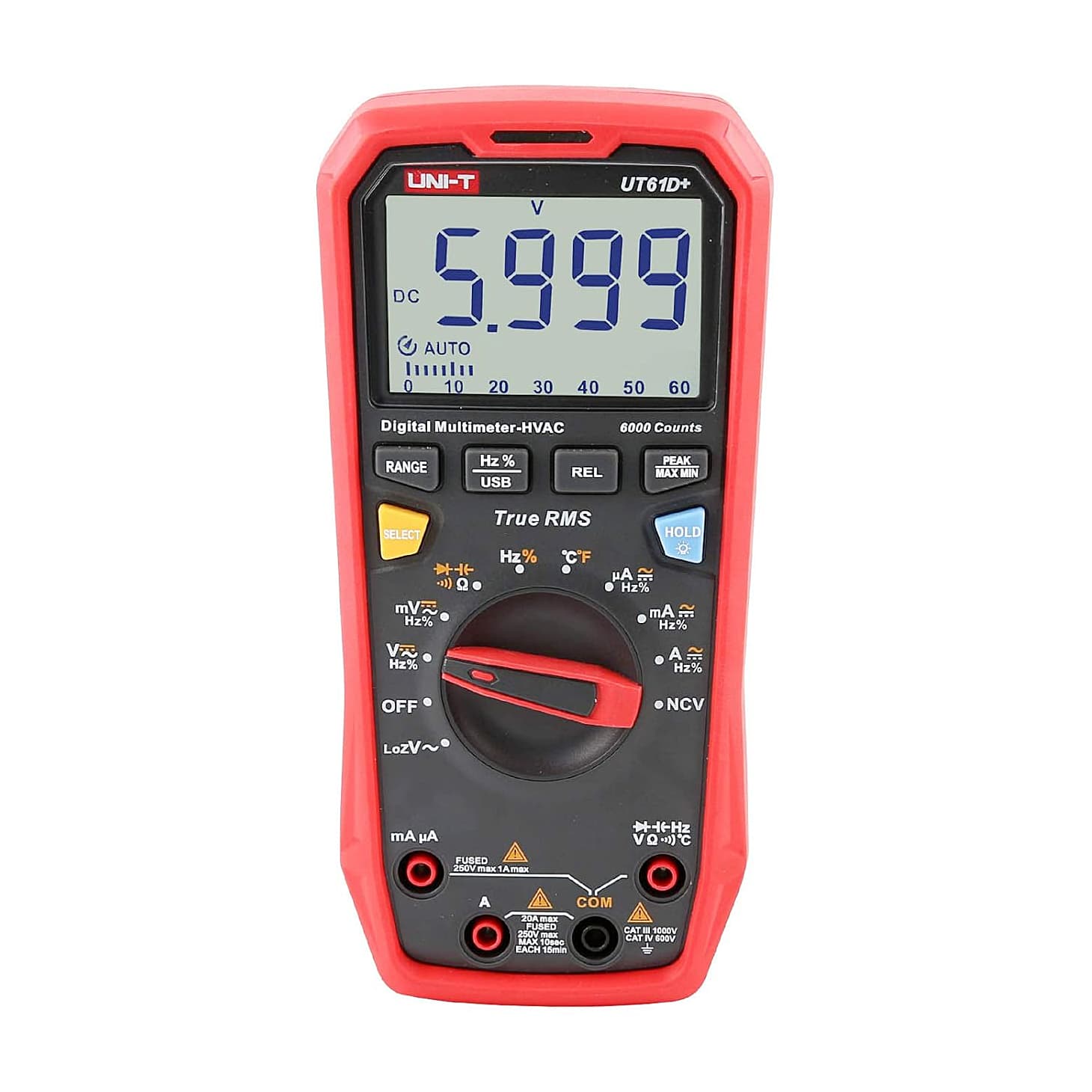 UNI-T 6000 Count True-RMS Digital Multimeter (HVAC), UT61D+ — view 1