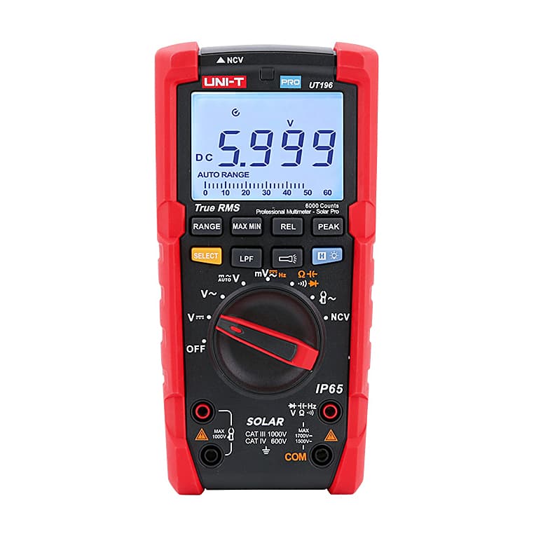 UNI-T Pro 6000 Count True-RMS Solar Digital Multimeter, UT196 — view 1