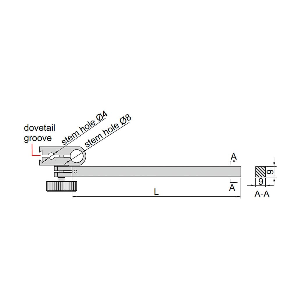 Insize 100 mm Length Dial Test Indicator Holder, 6293-1 — view 2