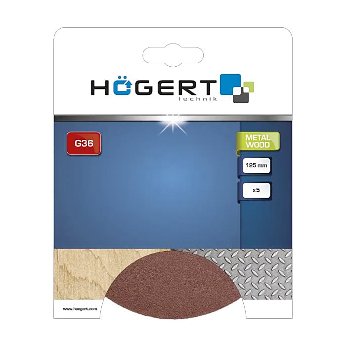 Hogert 125 mm / 150 Grit Velcro Abrasive Disc (Pack of 5 Pcs), HT8D106