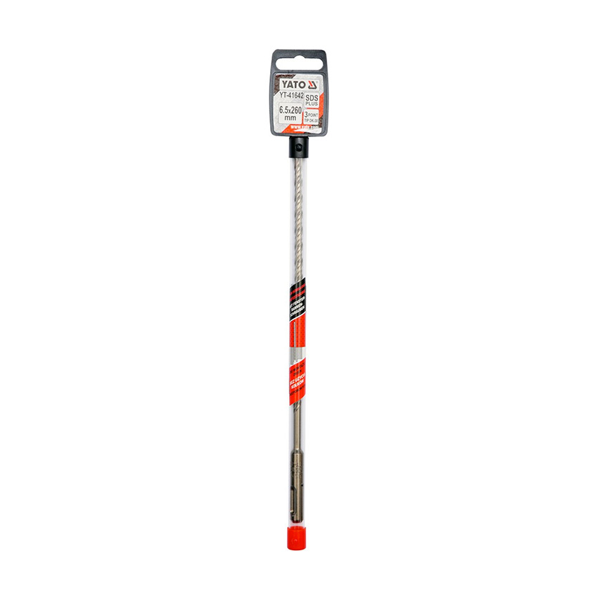 Yato 6.50 x 260 mm SDS Plus 3 Point Masonry Drill Bit, YT-41642