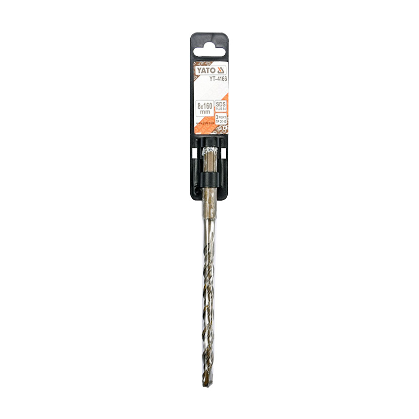 Yato 8.00 x 160 mm SDS Plus 3 Point Masonry Drill Bit, YT-4166