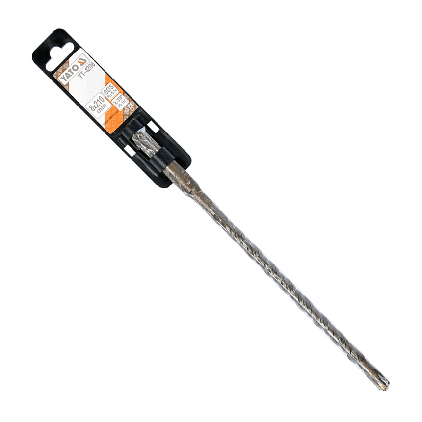 Yato 8.00 x 210 mm SDS Plus Masonry Drill Bit (X-TIP), YT-4206