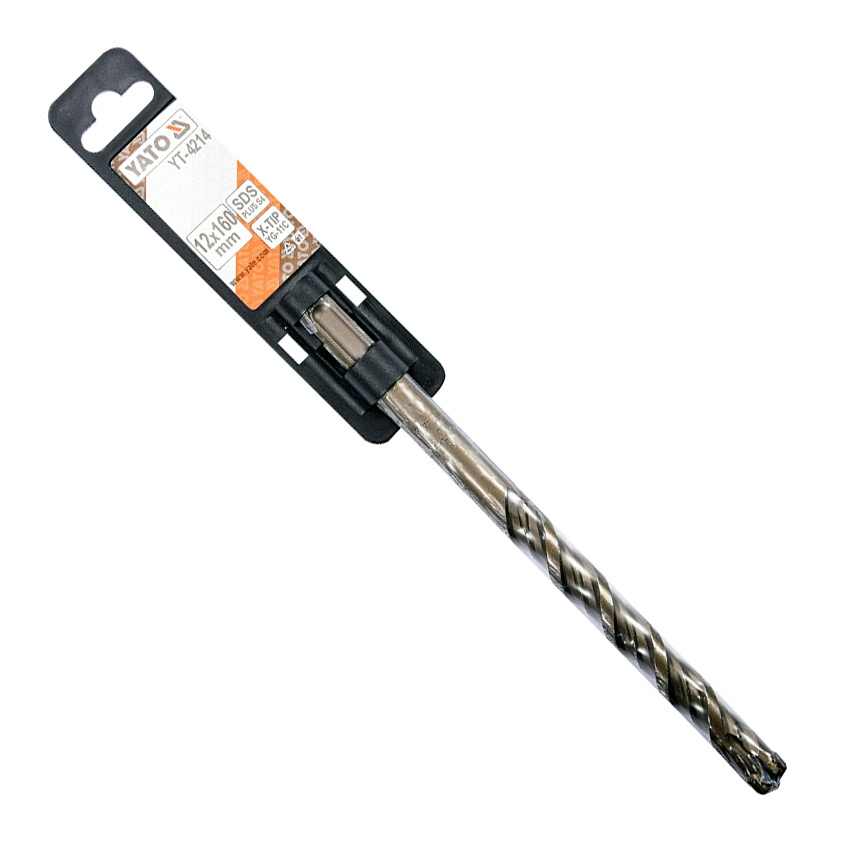 Yato 12 x 160 mm SDS Plus Masonry Drill Bit (X-TIP), YT-4214
