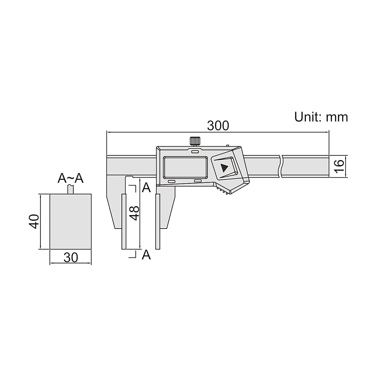 Insize 200 mm / 8 inch Non-Waterproof Digital Caliper with Large Measuring Faces, 1172-200 — view 2