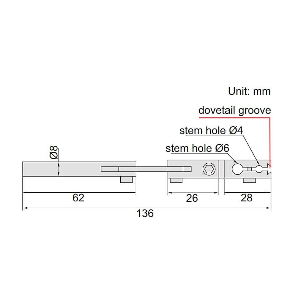 Insize 136 mm Length Dial Test Indicator Holder, 6296-1 — view 2