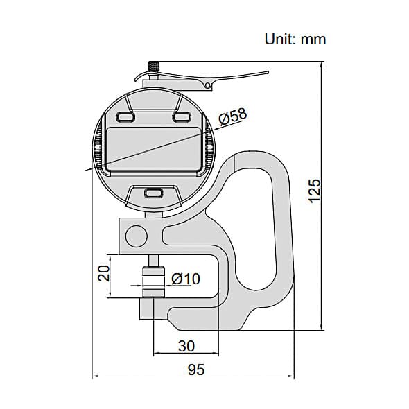 Insize 0 - 10 mm / 0 - 0.4 inch Digital Thickness Gauge, 2871-10 — view 2