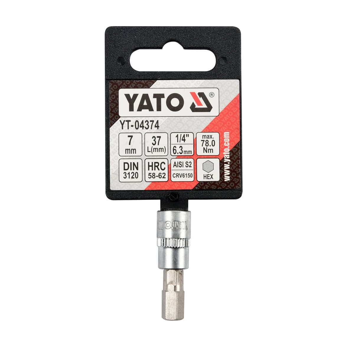 Yato 5 mm, 1/4 Inch Sq. Drive Hex Bit Sockets, YT-04372 — view 3