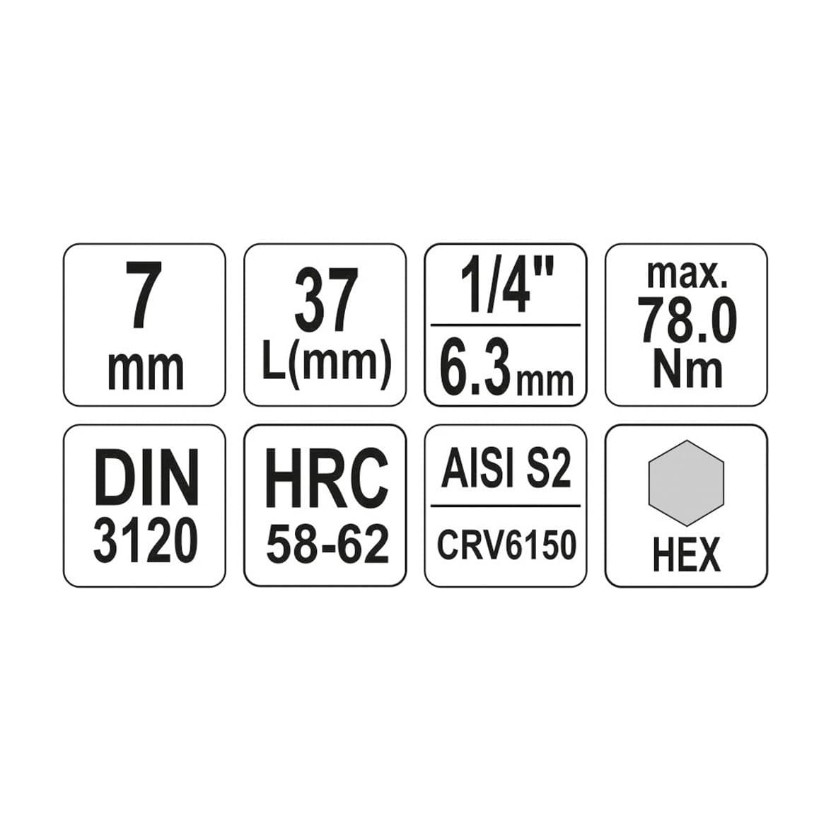 Yato 5 mm, 1/4 Inch Sq. Drive Hex Bit Sockets, YT-04372 — view 4