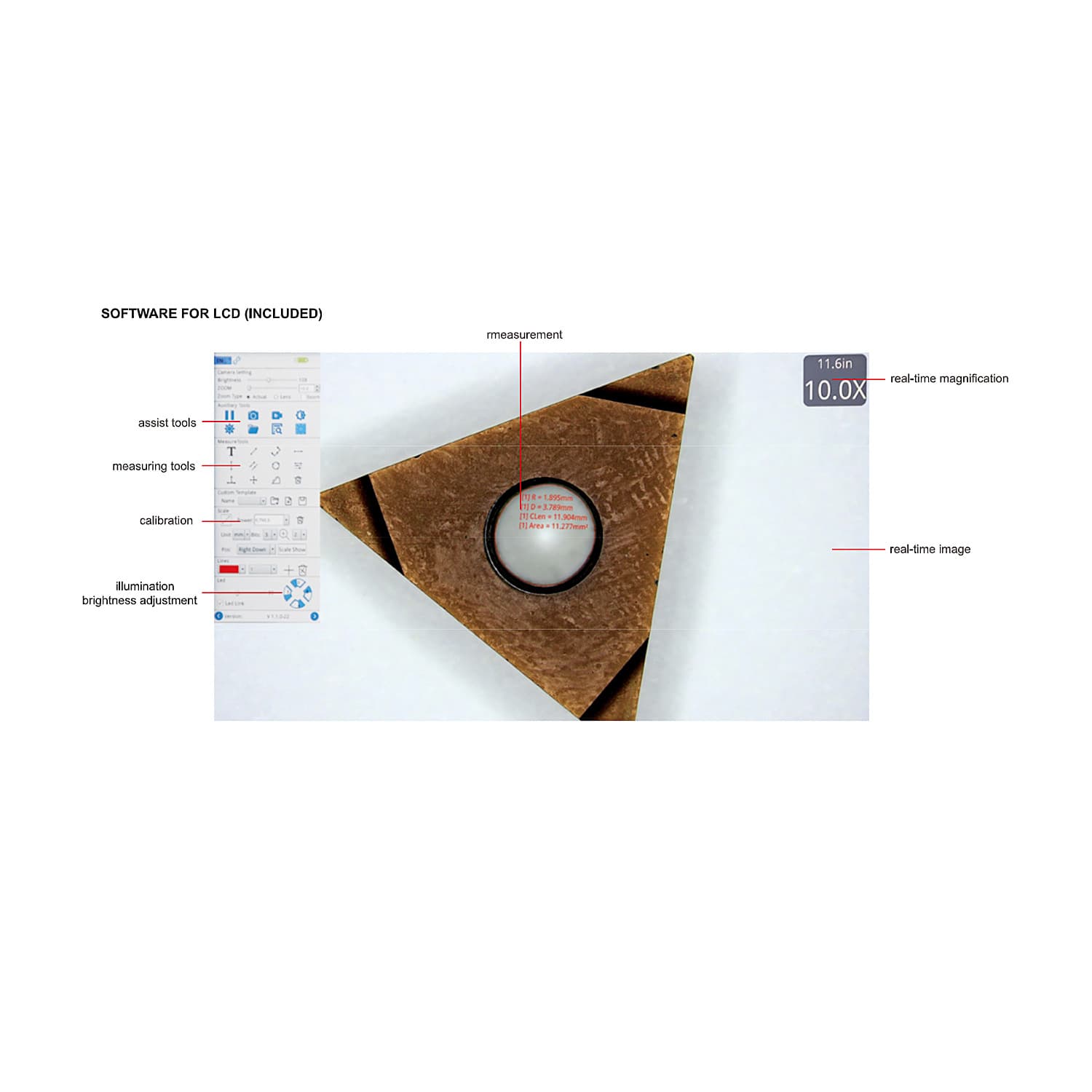 Insize 10 - 68.5X Motorized Zoom Microscope with LCD Display, 5325-VM100 — view 4
