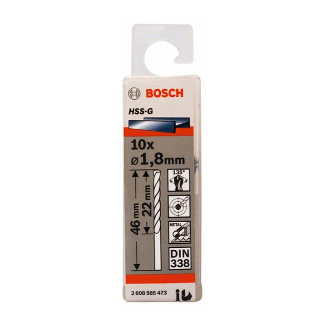 Bosch 1.90 x 46 mm HSS Metal Drill Bits (Pack of 10 Pcs), 2 608 585 474 — view 2