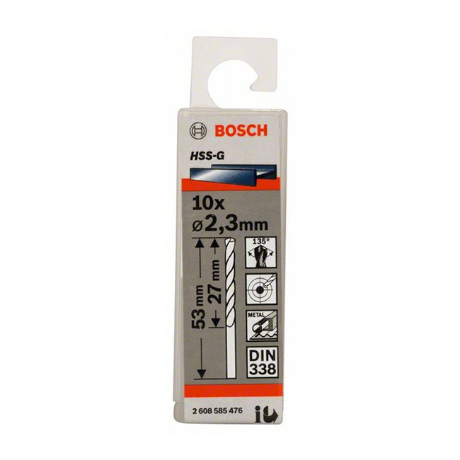 Bosch 2.30 x 53 mm HSS Metal Drill Bits (Pack of 10 Pcs), 2 608 585 476 — view 2