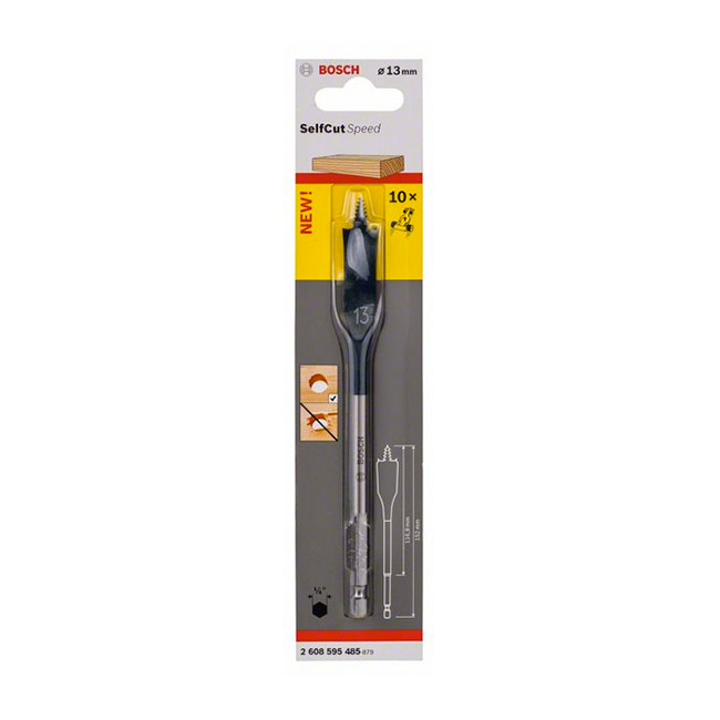 Bosch 13 mm Wood Spade Bit For Self Cut, 2 608 595 485 — view 2
