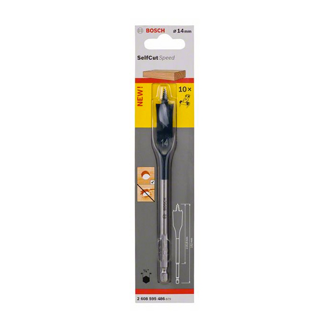 Bosch 14 mm Wood Spade Bit For Self Cut, 2 608 595 486