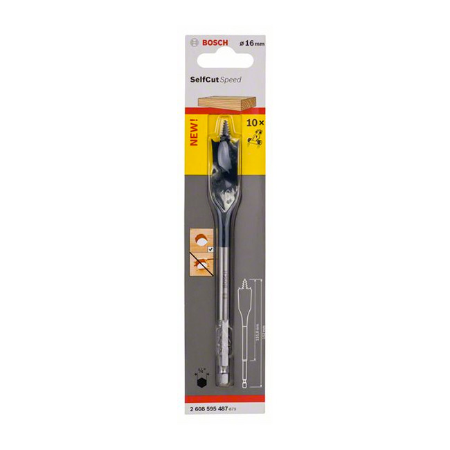 Bosch 16 mm Wood Spade Bit For Self Cut, 2 608 595 487