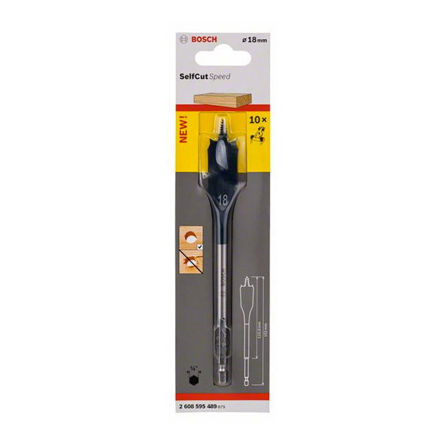 Bosch 18 mm Wood Spade Bit For Self Cut, 2 608 595 489